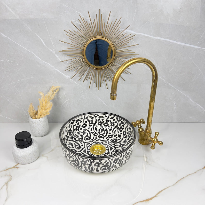  Handmade Moroccan Ceramic Sink #56