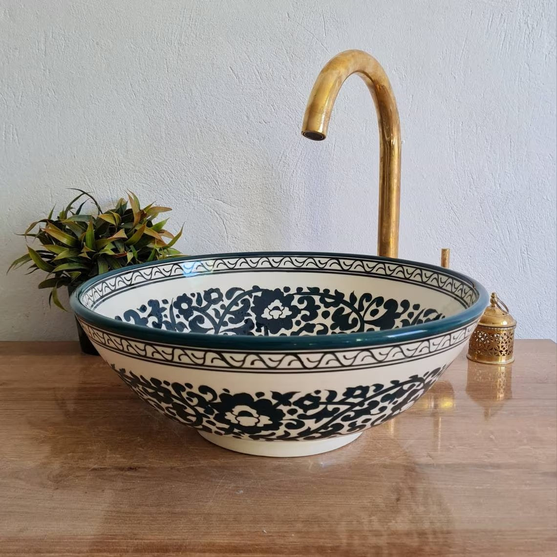 Moroccan sink | moroccan ceramic sink | bathroom sink | moroccan bathroom basin | cloakroom basin | Bleu sink #152
