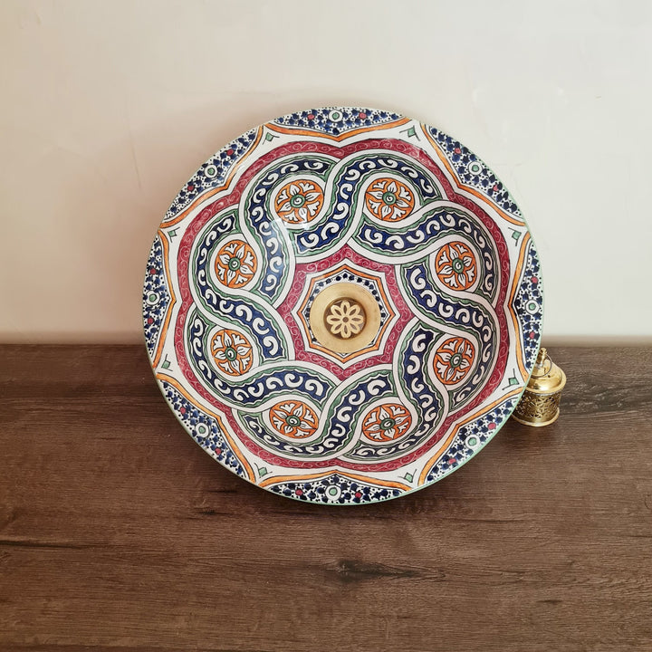 Moroccan sink | moroccan ceramic sink | bathroom sink | moroccan bathroom basin | cloakroom basin | Colorful sink #153