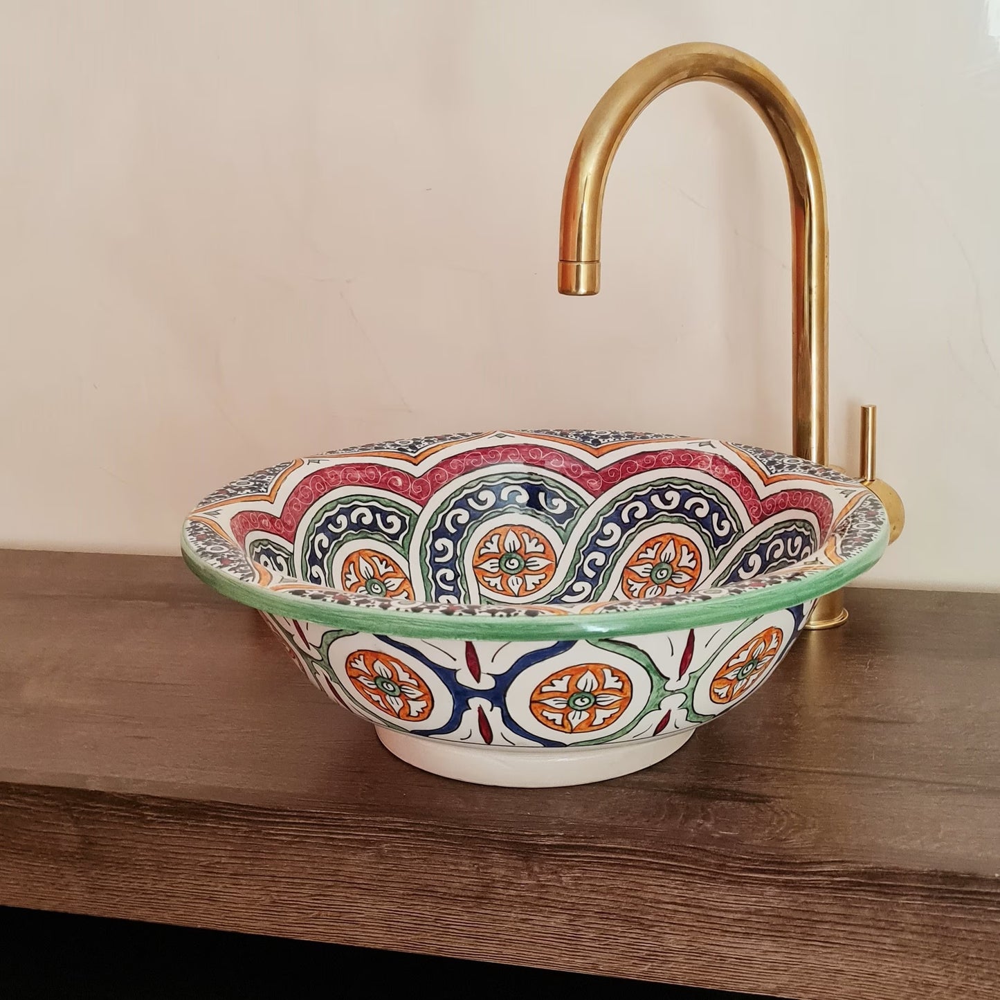 Moroccan sink | moroccan ceramic sink | bathroom sink | moroccan bathroom basin | cloakroom basin | Colorful sink #153