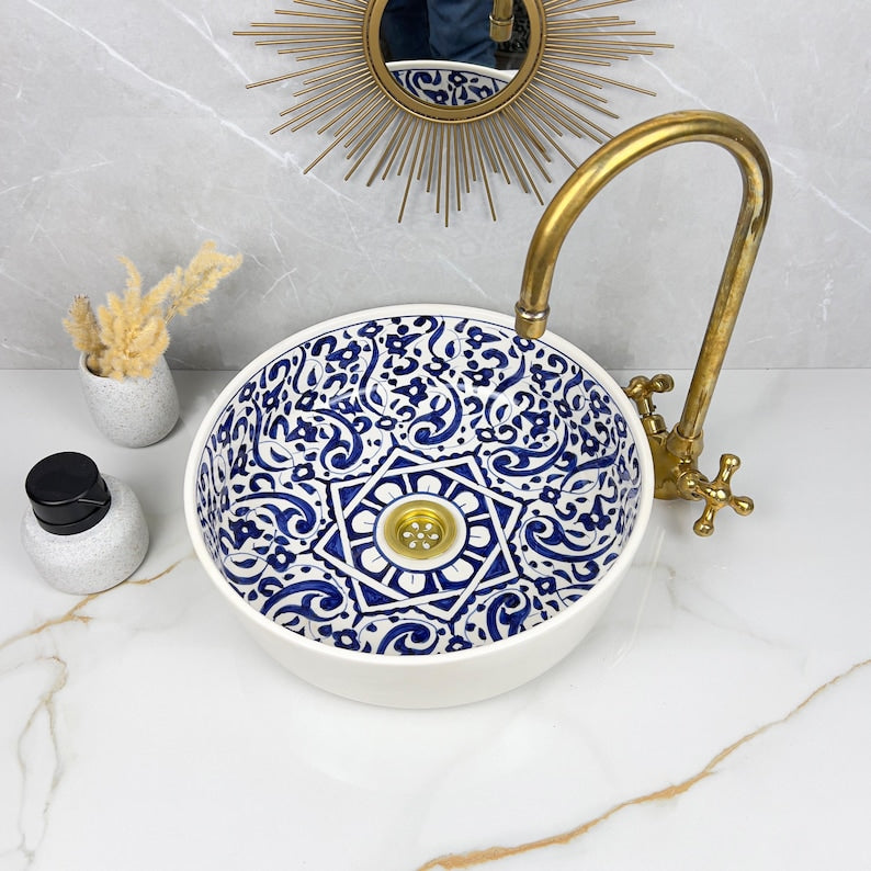  Handmade Moroccan Ceramic Sink #56