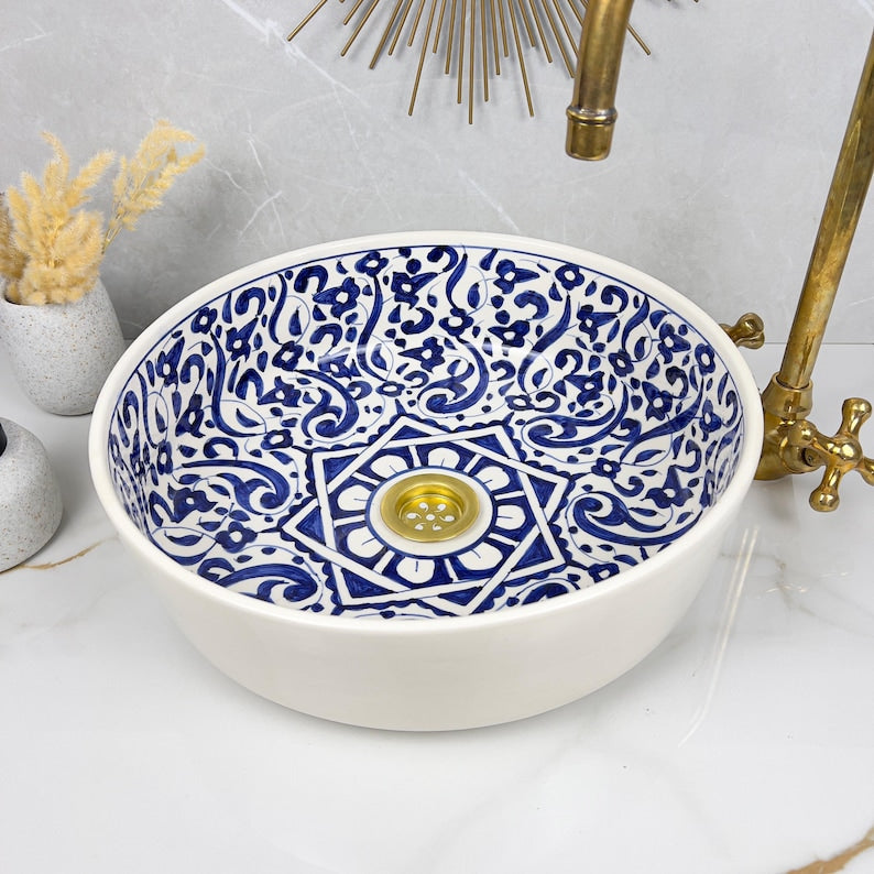  Handmade Moroccan Ceramic Sink #56