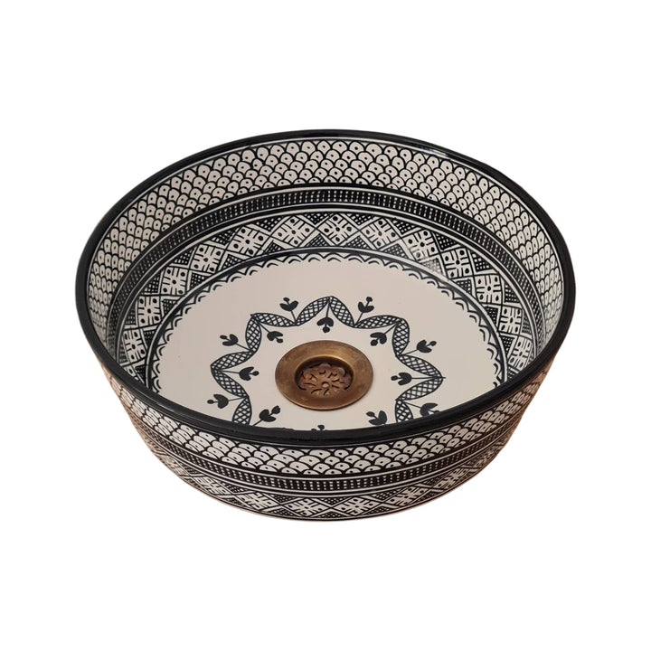 Moroccan sink | moroccan ceramic sink | bathroom sink | Black and white sink #11