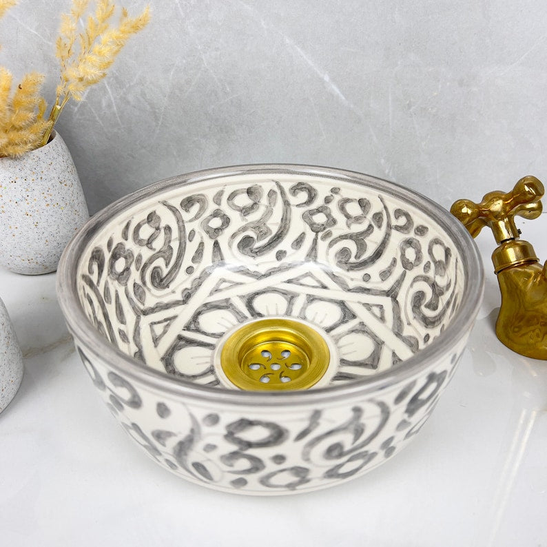  Handmade Moroccan Ceramic Sink #56