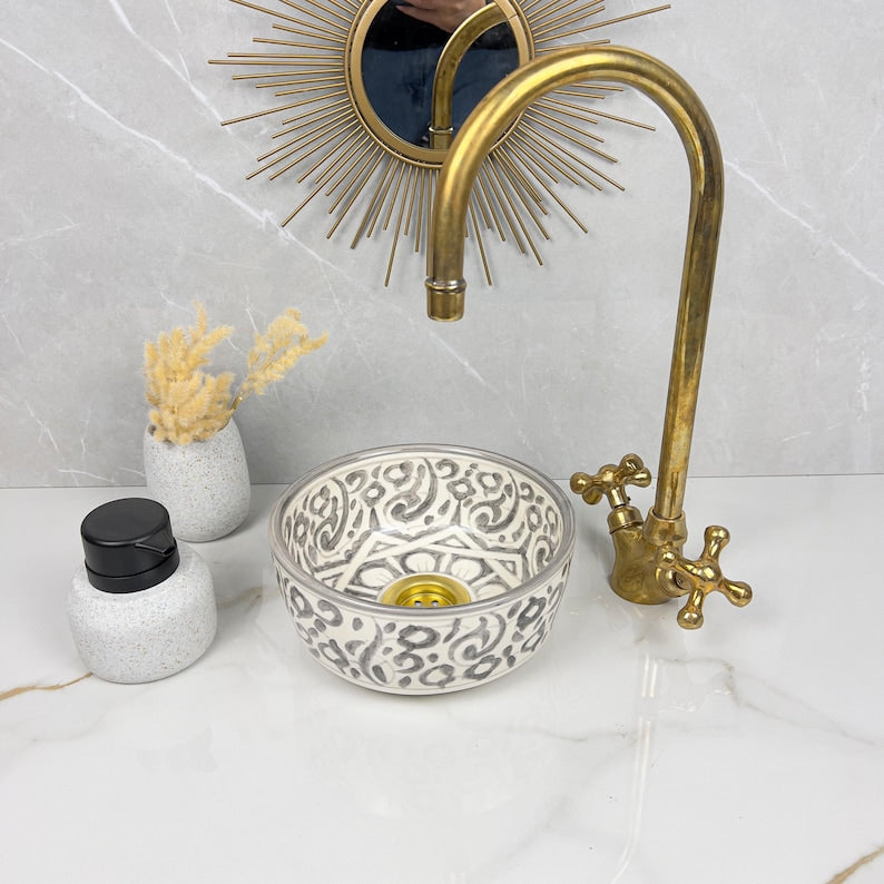  Handmade Moroccan Ceramic Sink #56