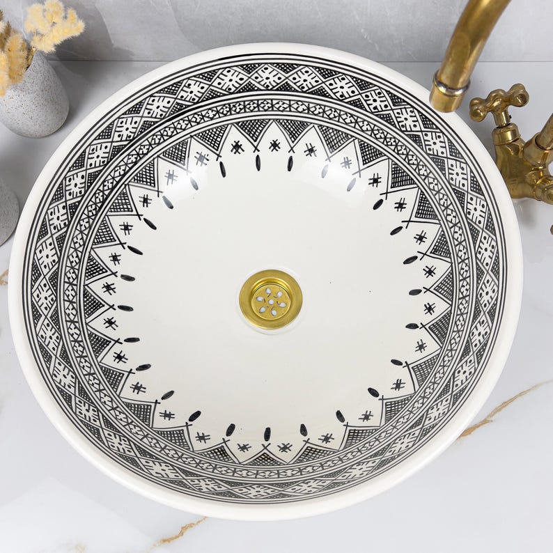  Handmade Moroccan Ceramic Sink #56