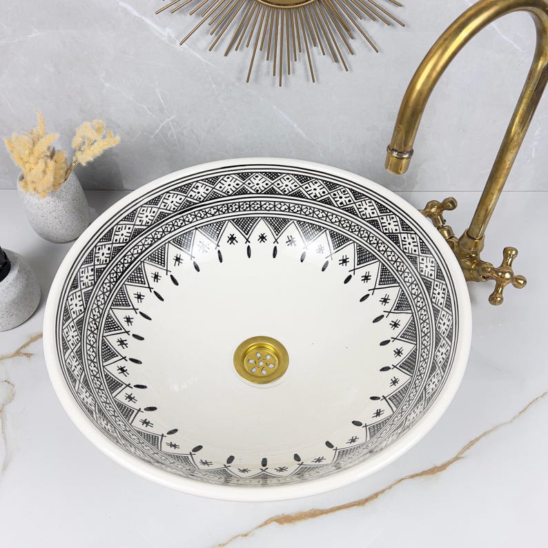  Handmade Moroccan Ceramic Sink #56