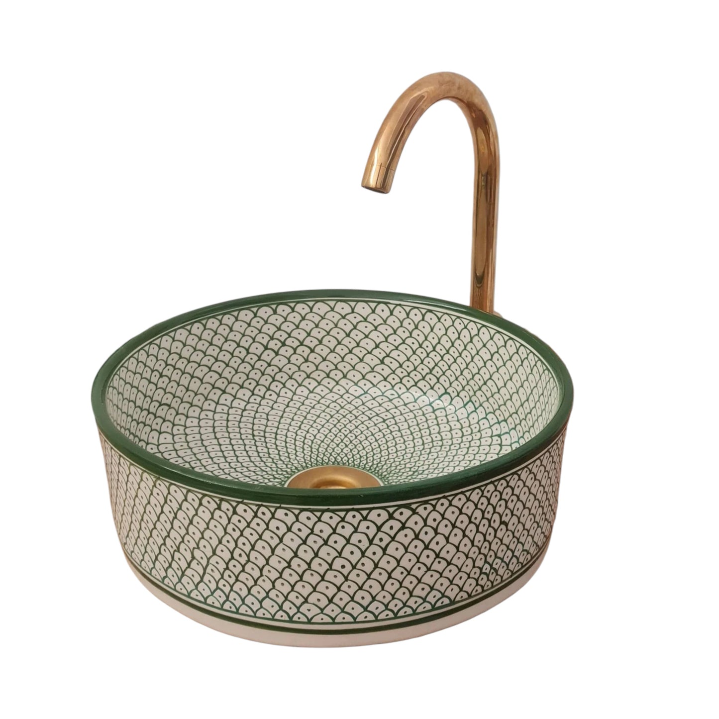 Moroccan sink | moroccan ceramic sink | bathroom sink | moroccan bathroom basin | moroccan sink bowl | Green sink bowl #32