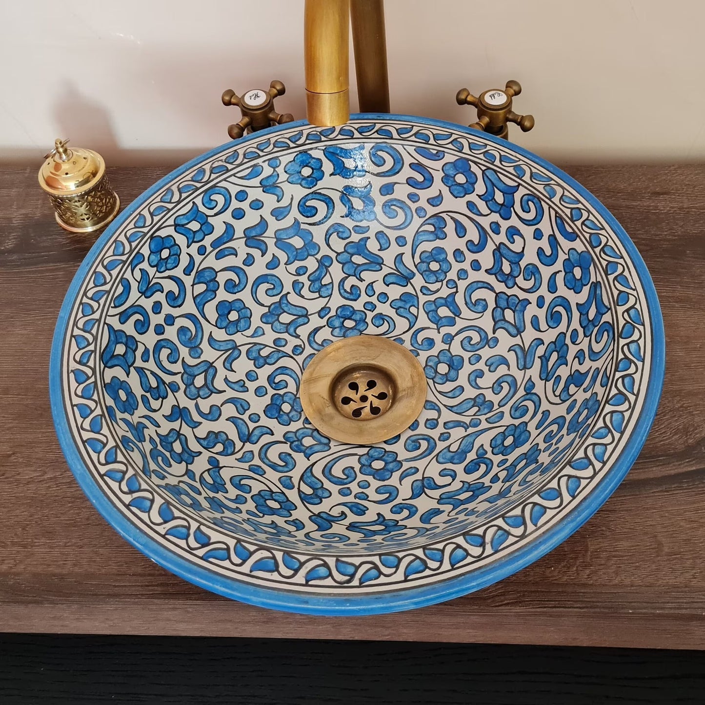 Blue bathroom sink | Ceramic sink #60
