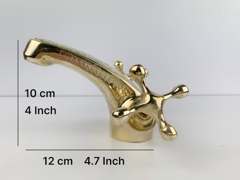 Moroccan Faucet Engraved in Unlacquered Brass - Handmade Moroccan Faucet #9