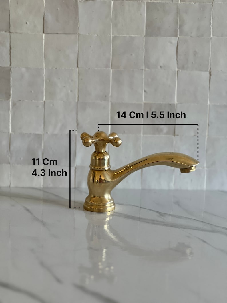 Moroccan Faucet in Unlacquered Brass - Handmade Moroccan Faucet - Brass Faucet #2