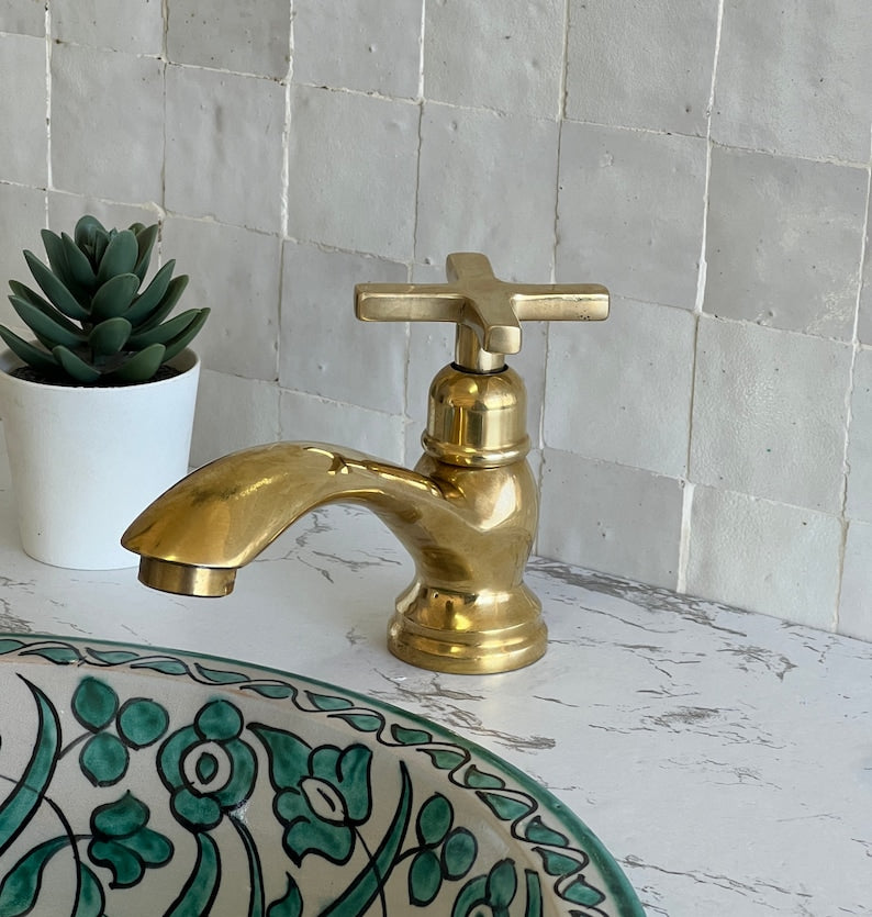 Moroccan Faucet in Unlacquered Brass - Handmade Moroccan Faucet - Brass Faucet #3