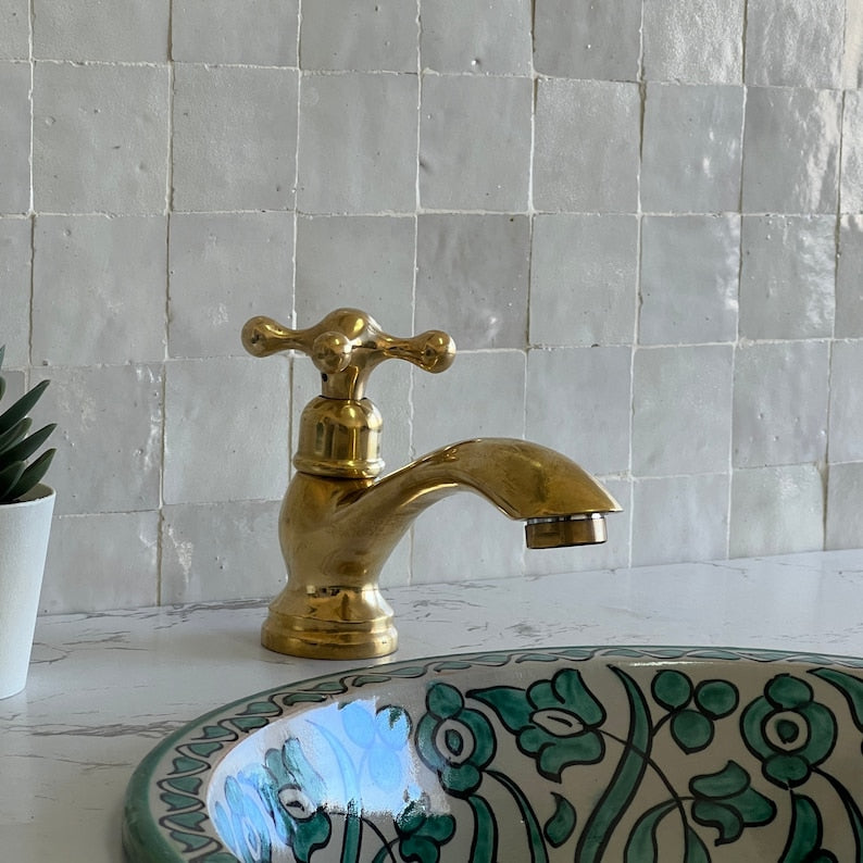 Moroccan Faucet in Unlacquered Brass - Handmade Moroccan Faucet - Brass Faucet #2