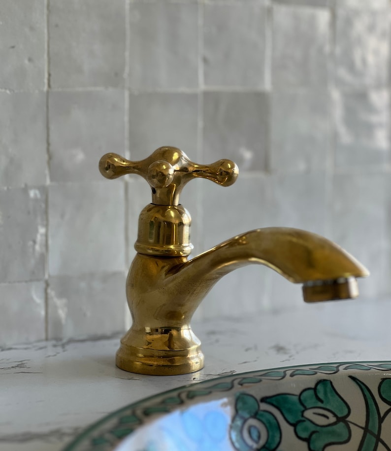 Moroccan Faucet in Unlacquered Brass - Handmade Moroccan Faucet - Brass Faucet #2