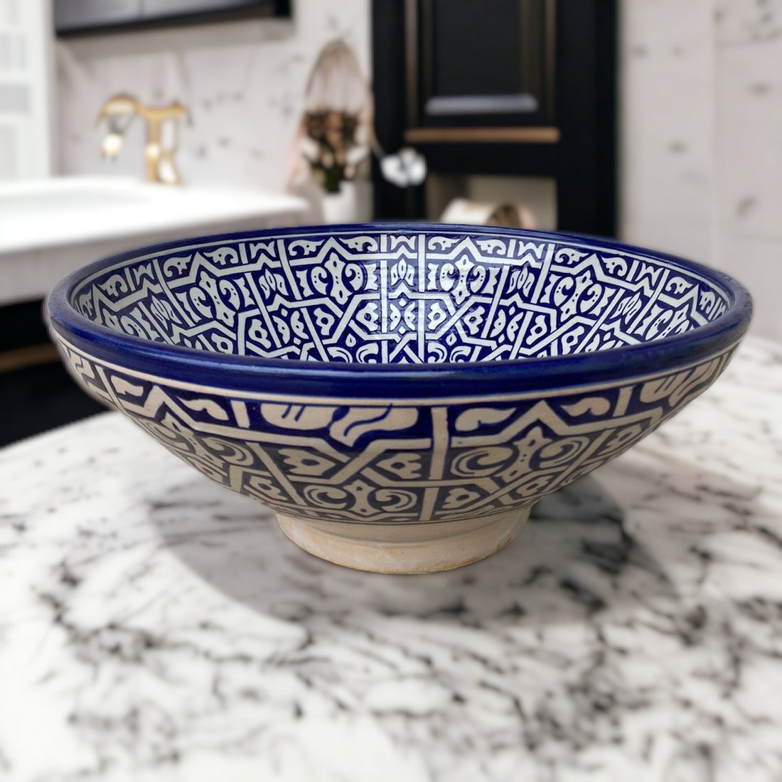 Moroccan sink | moroccan ceramic sink | bathroom sink | Bleu sink #92