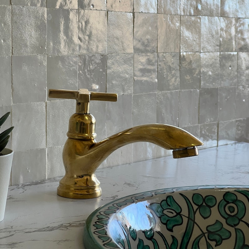 Moroccan Faucet in Unlacquered Brass - Handmade Moroccan Faucet - Brass Faucet #3