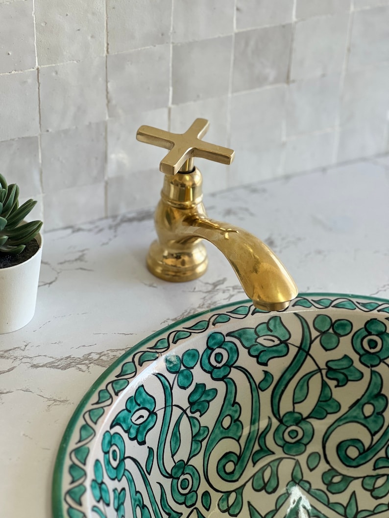 Moroccan Faucet in Unlacquered Brass - Handmade Moroccan Faucet - Brass Faucet #3