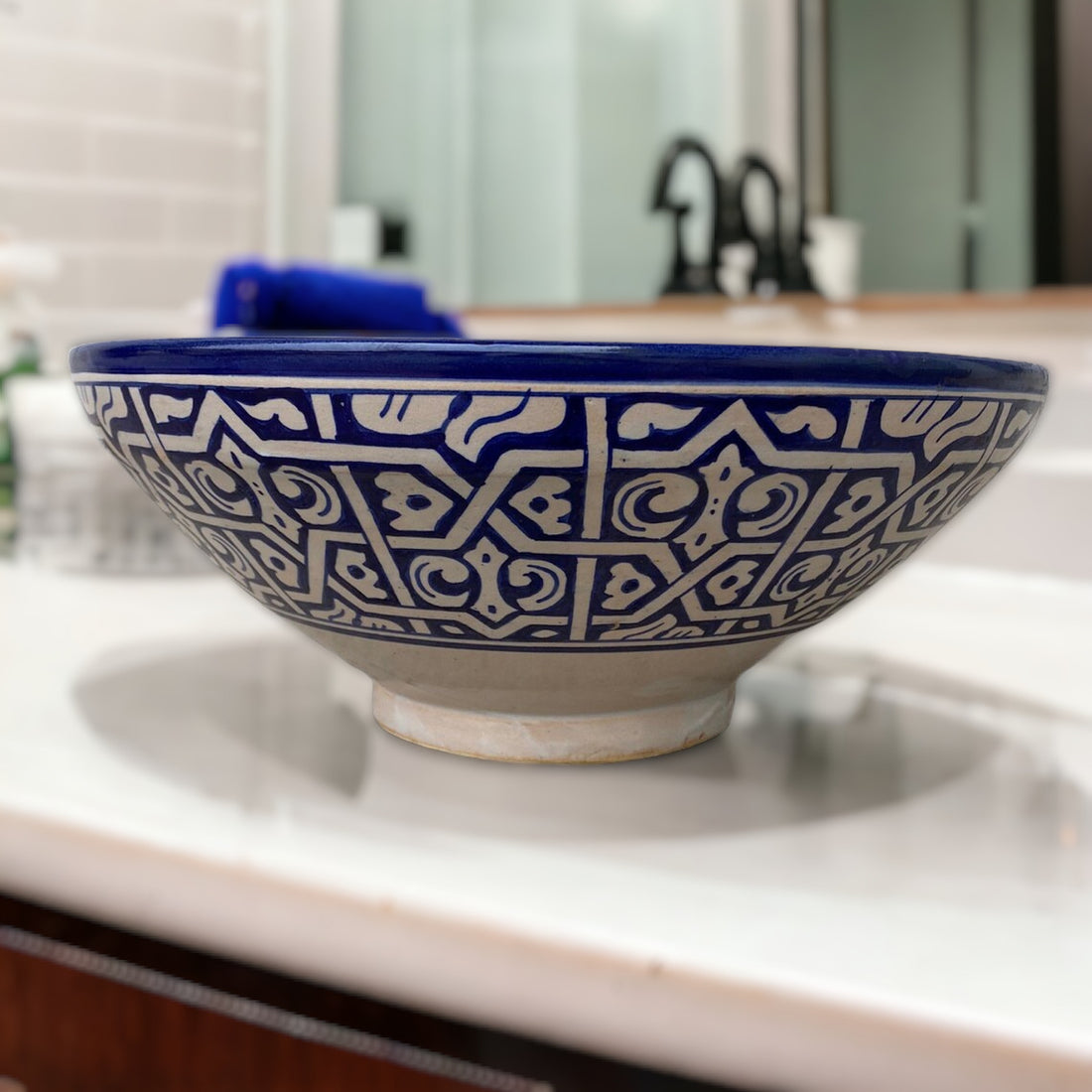 Moroccan sink | moroccan ceramic sink | bathroom sink | Bleu sink #92