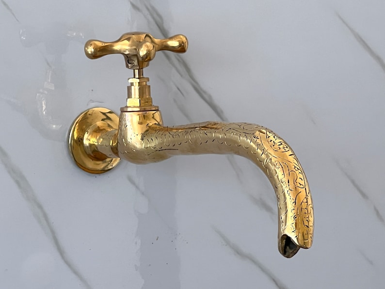 Moroccan Faucet in Unlacquered Brass - Handmade Moroccan Faucet #6