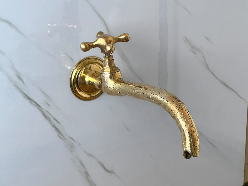 Moroccan Faucet in Unlacquered Brass - Handmade Moroccan Faucet #6