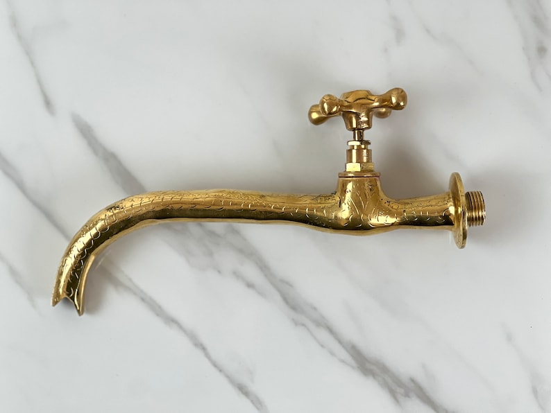 Moroccan Faucet in Unlacquered Brass - Handmade Moroccan Faucet #6