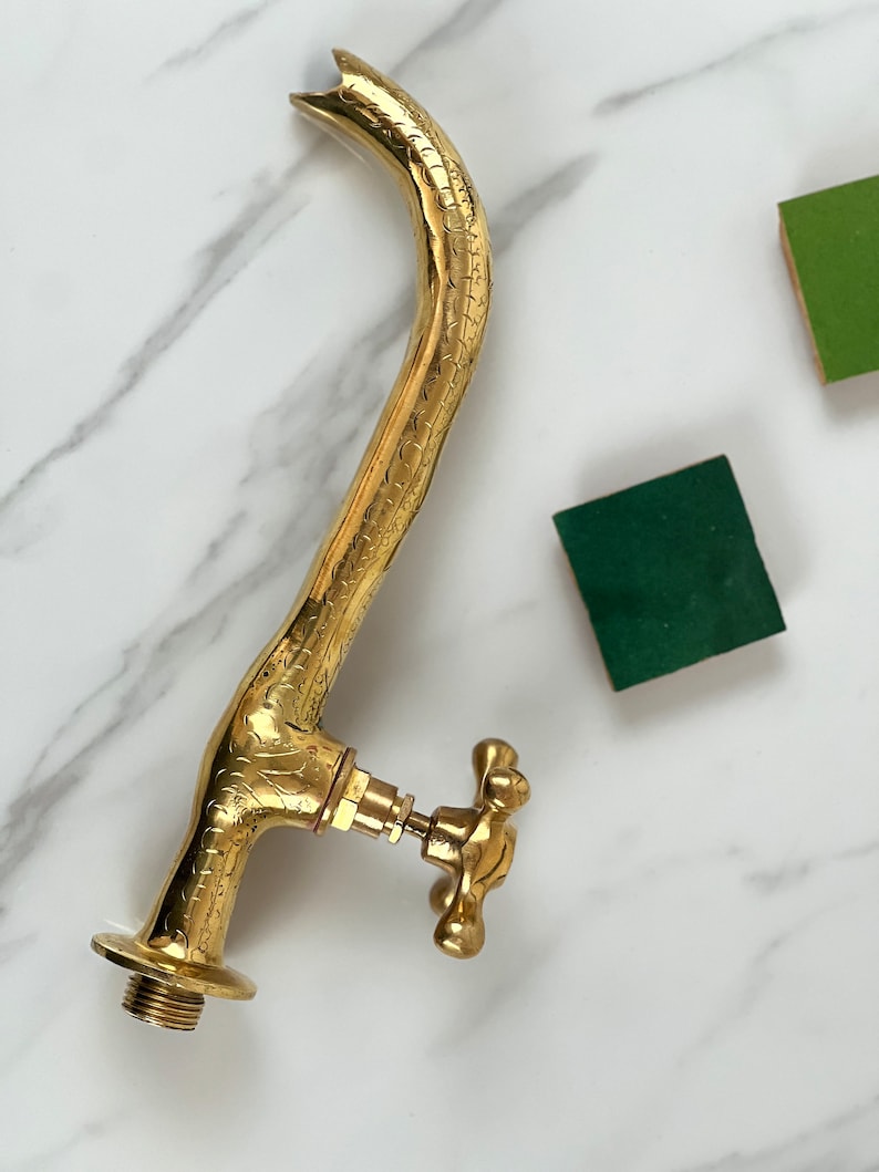 Moroccan Faucet in Unlacquered Brass - Handmade Moroccan Faucet #6