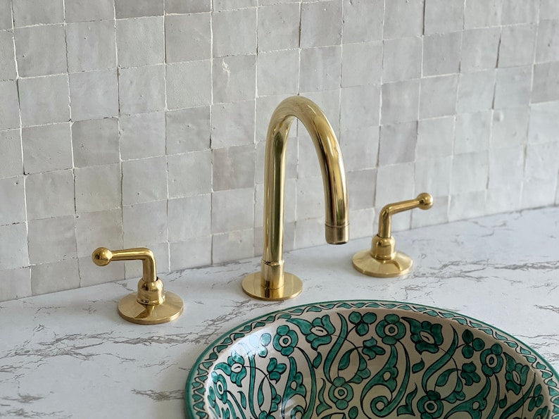 Moroccan Faucet in Unlacquered Brass - Handmade Moroccan Faucet #7