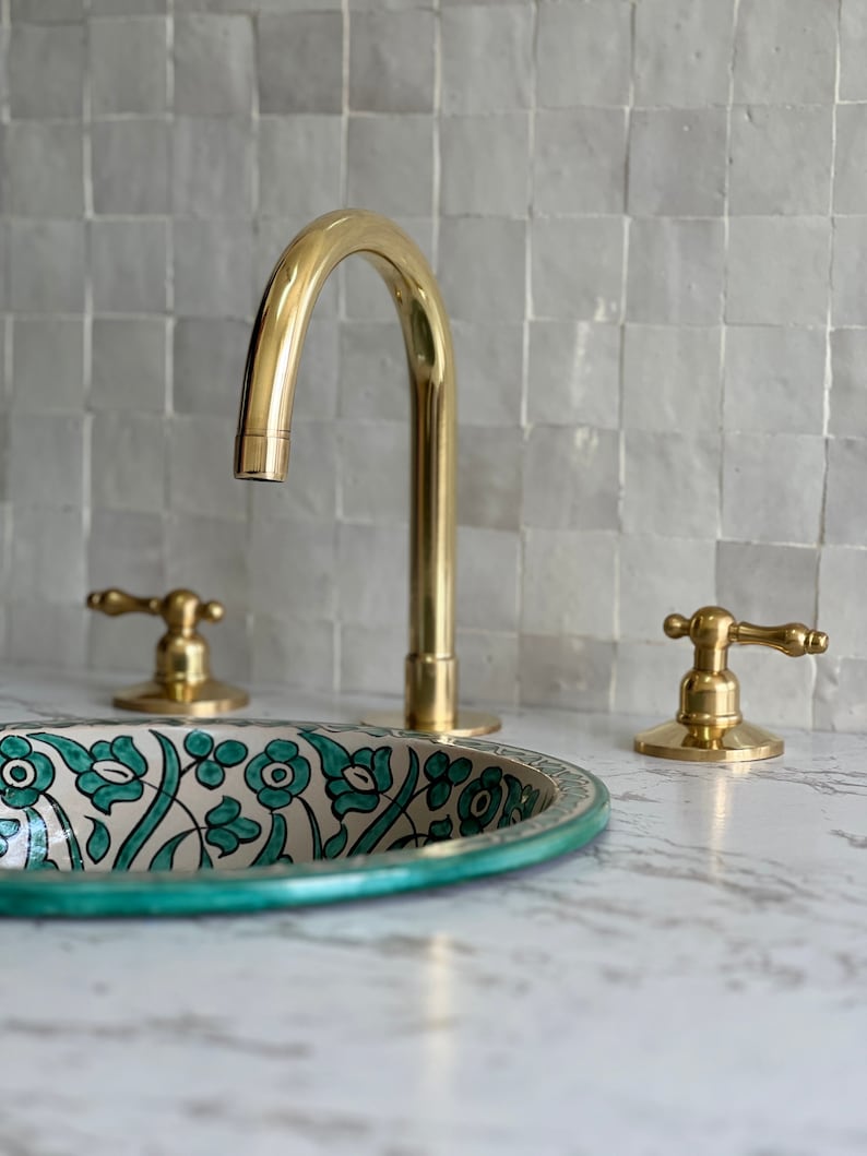 Moroccan Faucet in Unlacquered Brass - Handmade Moroccan Faucet #7