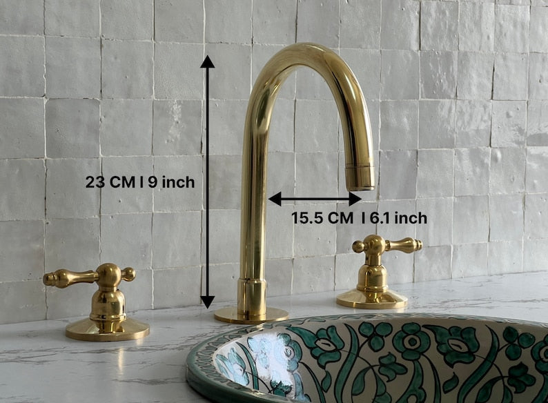 Moroccan Faucet in Unlacquered Brass - Handmade Moroccan Faucet #7