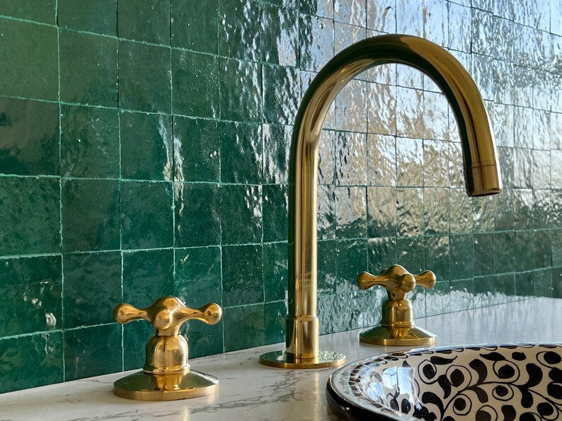 Moroccan Faucet in Unlacquered Brass - Handmade Moroccan Faucet #7