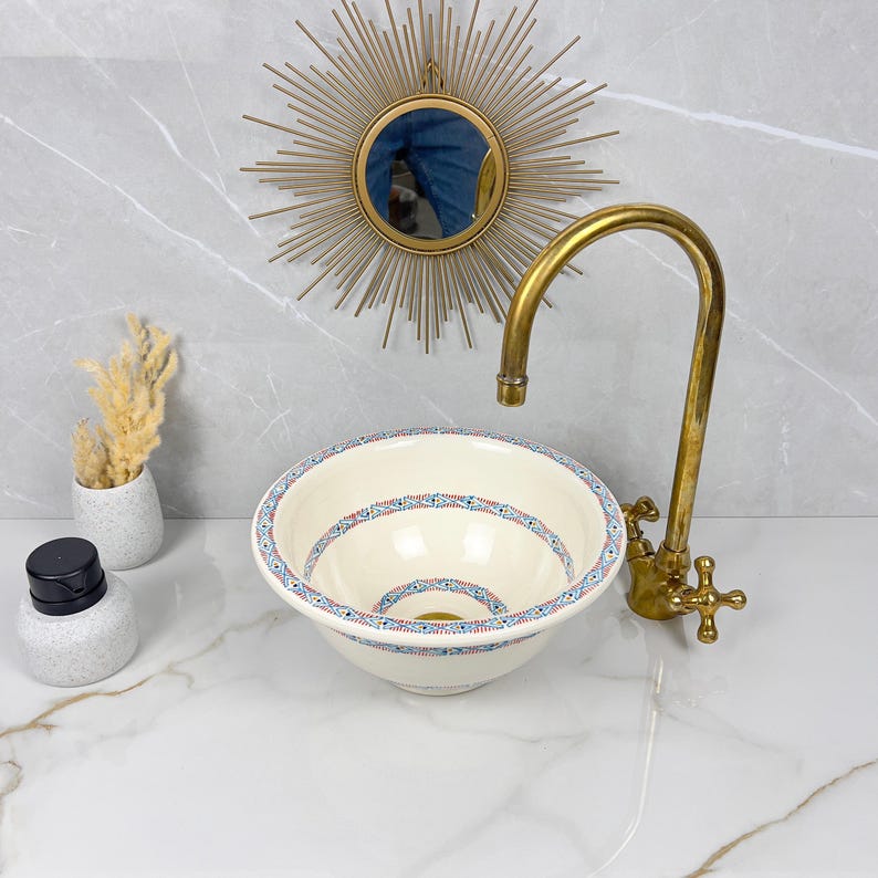  Handmade Moroccan Ceramic Sink #56