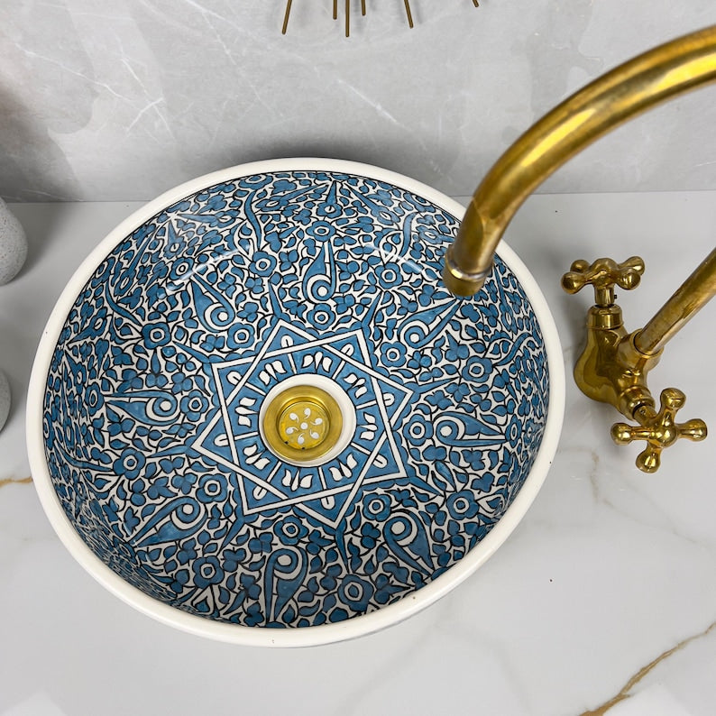 Handmade Moroccan Ceramic Sink #56