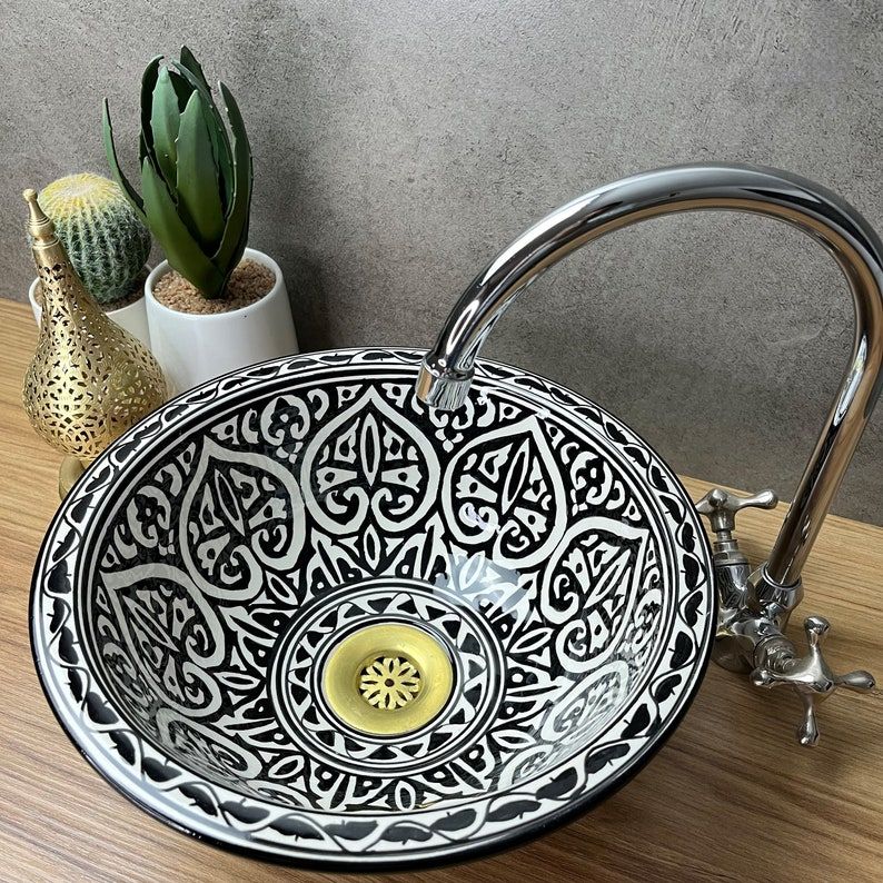 Handmade Moroccan Ceramic Sink #185MB