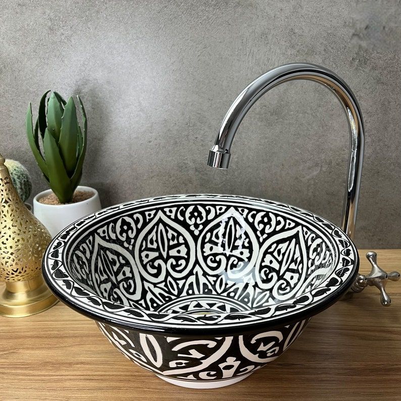 Handmade Moroccan Ceramic Sink #185MB