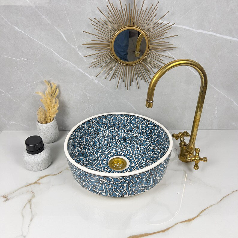  Handmade Moroccan Ceramic Sink #56