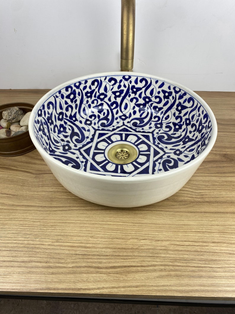 Handmade moroccan sink bowl | Stylish Blue sink for bathroom #241