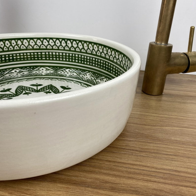 Handmade green sink | Beautiful unique moroccan sink for bathroom #246