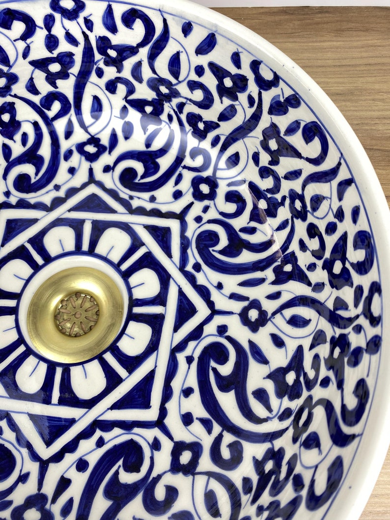 Handmade moroccan sink bowl | Stylish Blue sink for bathroom #241