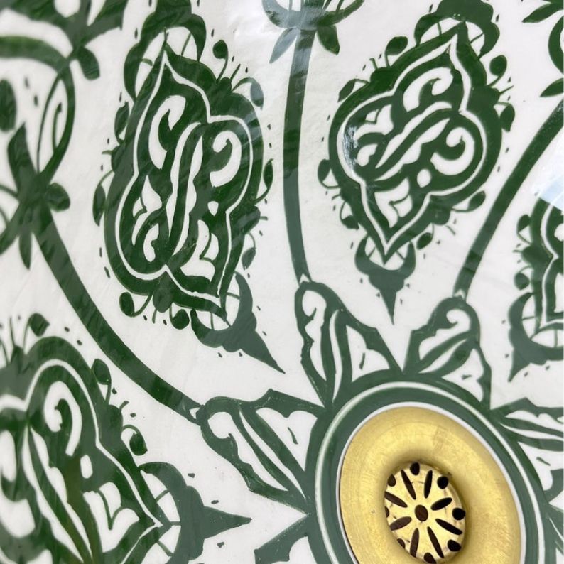 Elegant green bathroom sink | moroccan sink | Bathroom sink bowl #185JA