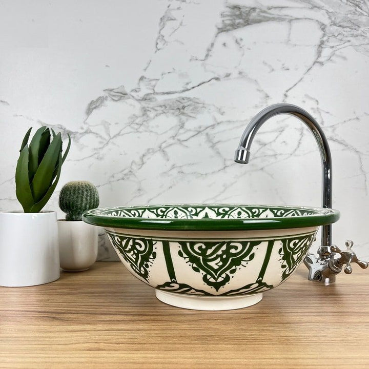 Elegant green bathroom sink | moroccan sink | Bathroom sink bowl #185JA