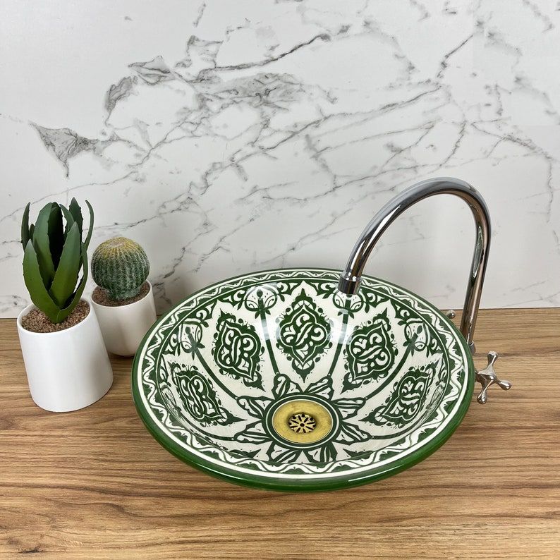 Handmade Moroccan Ceramic Sink #185JA