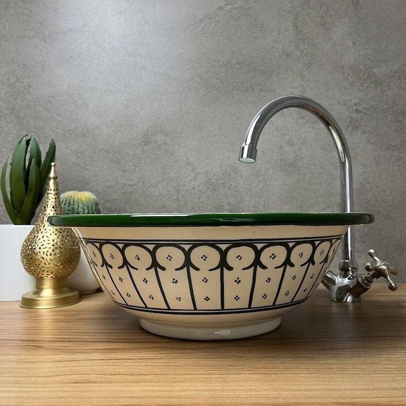 Handmade Moroccan Ceramic Sink #211
