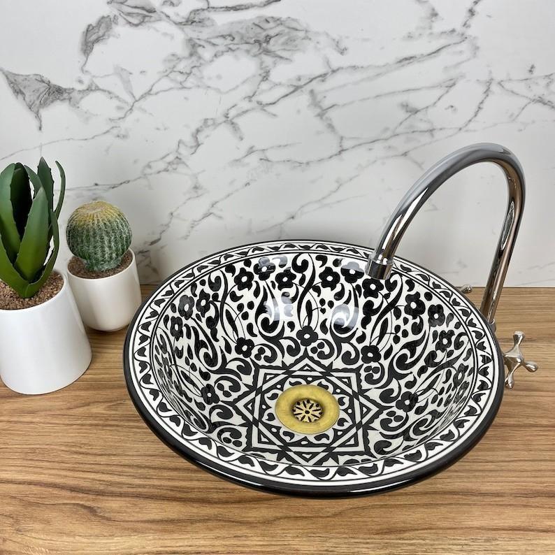 Handmade Moroccan Ceramic Sink #185JD