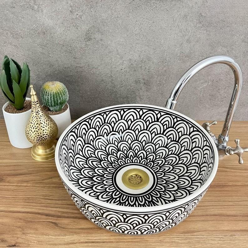 Handmade Moroccan Ceramic Sink #206