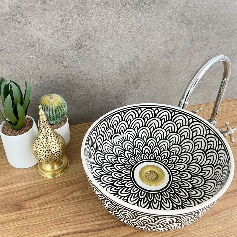 Handmade Moroccan Ceramic Sink #206