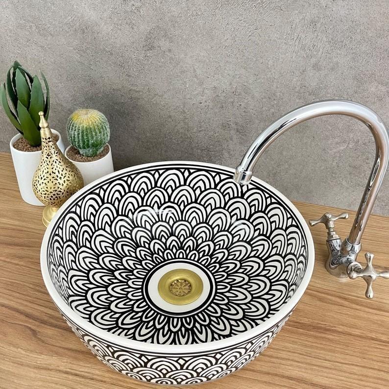 Handmade Moroccan Ceramic Sink #206