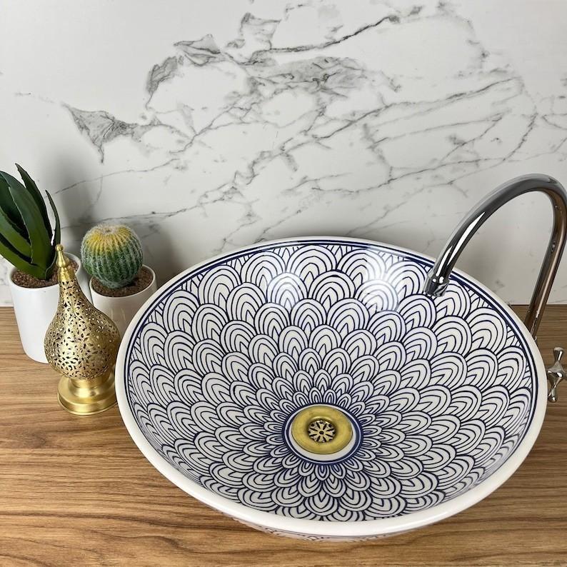 Handmade Moroccan Ceramic Sink #185SC