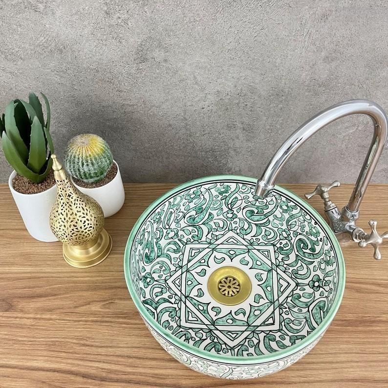 Handmade Moroccan Ceramic Sink #208