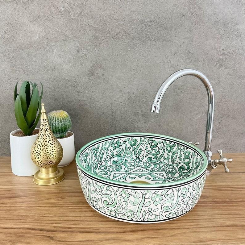 Handmade Moroccan Ceramic Sink #208