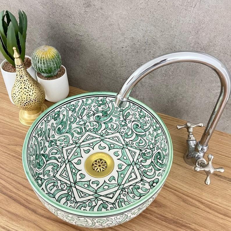 Handmade Moroccan Ceramic Sink #208